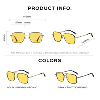 CAPONI نظارات شمسية رجالية ماركة كابوني للرؤية الليلية قيادة السيارة مربعة من التيتانيوم الخالص نظارات شمسية مستقطبة بلونية UV400 BSYS21028 - Image 5